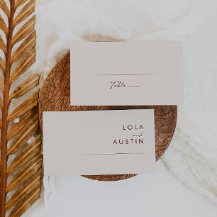 Simple Desert   Natural White Flat Wedding Place Card
