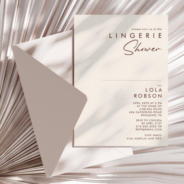 Simple Desert | Natural White Lingerie Shower Invitation (Creator Uploaded)