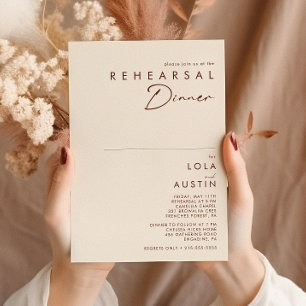 Simple Desert   Natural White Rehearsal Dinner Invitation