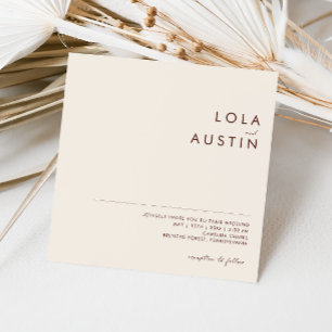 Simple Desert   Natural White Square Invitation