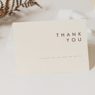 Simple Desert   Natural White Thank You Card