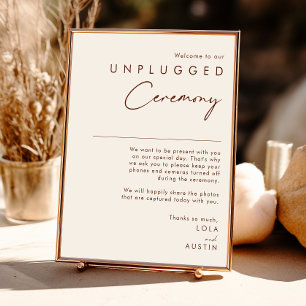 Simple Desert Natural White Unplugged Ceremony Poster