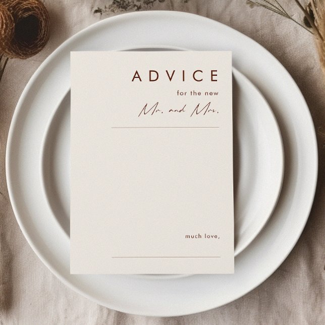 Simple Desert | Natural White Wedding Advice Card (Creator Uploaded)