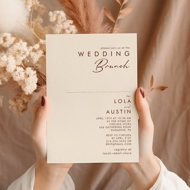 Simple Desert | Natural White Wedding Brunch Invitation (Creator Uploaded)