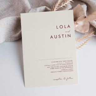 Simple Desert   Natural White Wedding Invitation