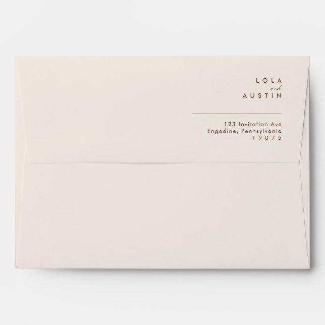 Simple Desert | Natural White Wedding Invitation Envelope (Back (Top Flap))