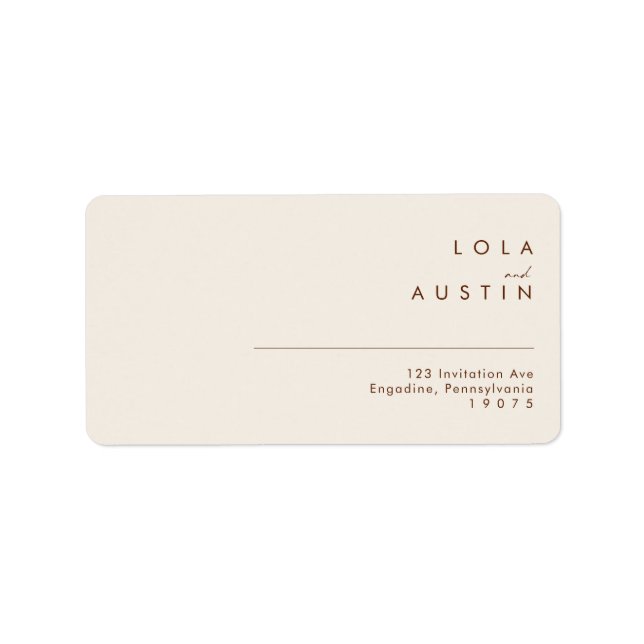 Simple Desert | Natural White Wedding RSVP Address Label (Front)