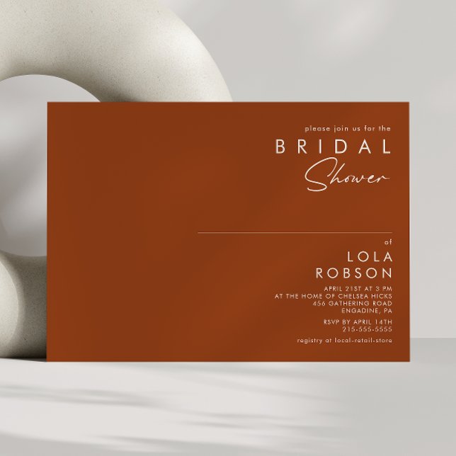 Simple Desert | Terracotta Bridal Shower Invitation (Creator Uploaded)