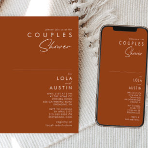 Simple Desert Terracotta Couples Shower Invitation