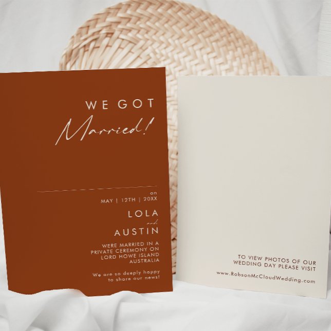 Simple Desert | Terracotta Elopement Announcement (Creator Uploaded)