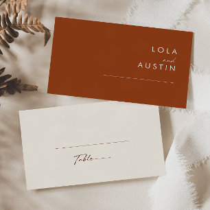Simple Desert   Terracotta Flat Wedding Place Card