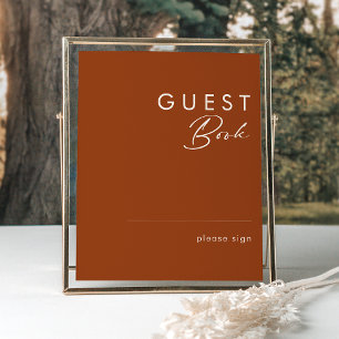 Simple Desert Terracotta Guest Book Sign