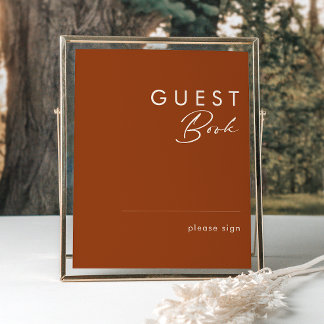 Simple Desert | Terracotta  Guest Book Sign