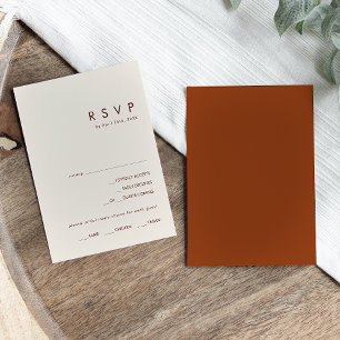 Simple Desert Terracotta Menu Choice RSVP Card