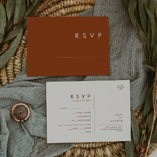Simple Desert Terracotta Menu Choice RSVP Card