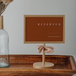 Simple Desert Terracotta Reserved Sign