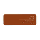 Simple Desert | Terracotta Return Address Label<br><div class="desc">This Simple Desert | Terracotta return address label is exactly what you're looking for to complete your modern rustic boho wedding. Perfect for either a vintage minimalist western vibe or a retro fall bohemian feel. The minimal natural white script truly pops with this colourful autumn background. You can choose to...</div>