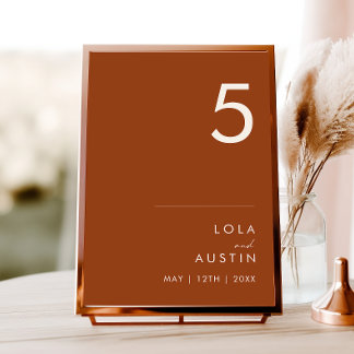 Simple Desert | Terracotta Table Number