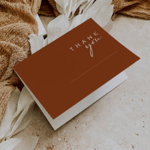 Simple Desert Terracotta Thank You Card