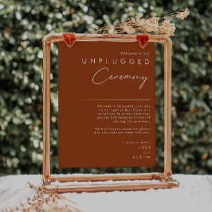 Simple Desert Terracotta Unplugged Ceremony Sign