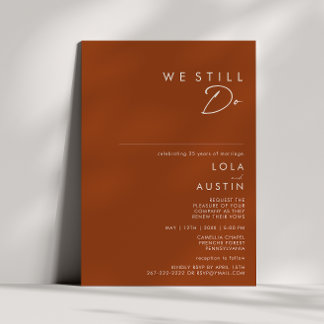 Simple Desert | Terracotta We Still Do Vow Renewal Invitation