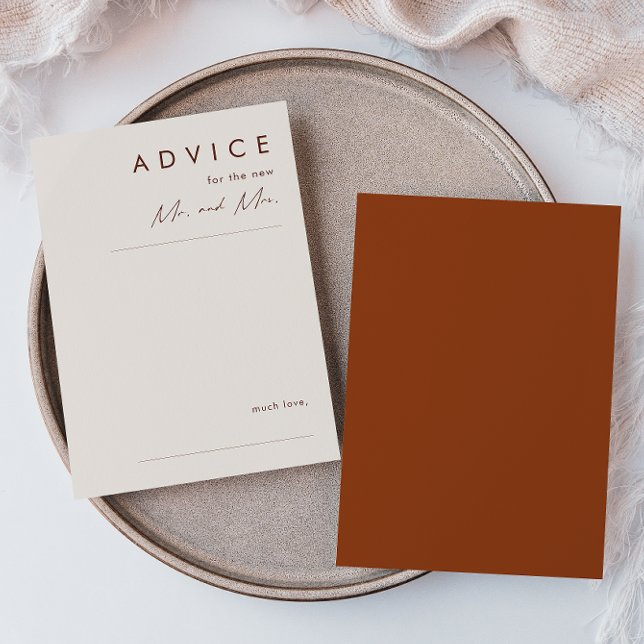 Simple Desert | Terracotta Wedding Advice Card (Creator Uploaded)