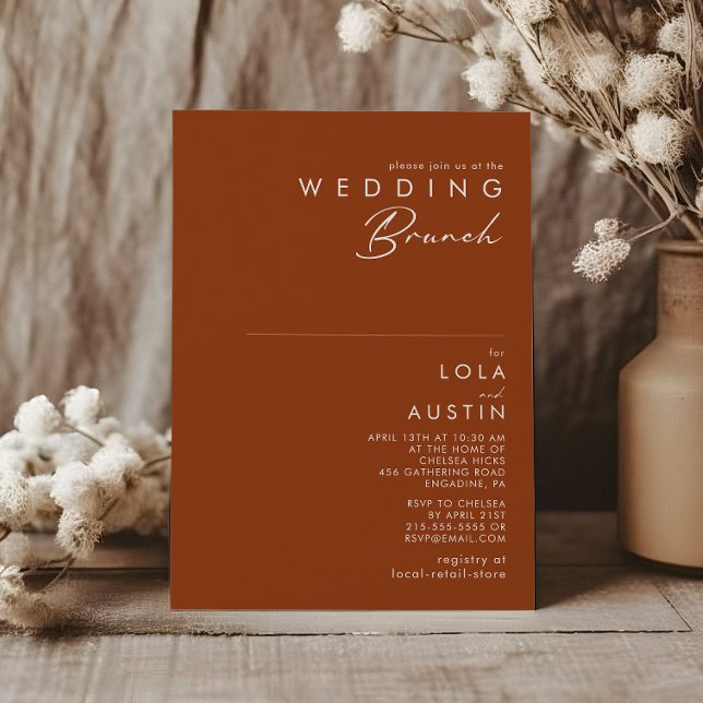Simple Desert | Terracotta Wedding Brunch Invitation (Creator Uploaded)