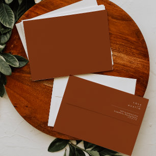 Simple Desert Terracotta Wedding Invitation Envelope
