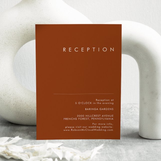 Simple Desert | Terracotta Wedding Reception Enclosure Card (Creator Uploaded)
