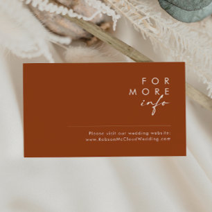 Simple Desert   Terracotta Wedding Website Card