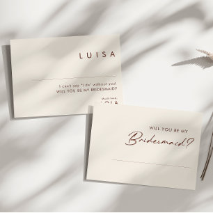 Simple Desert White Bridesmaid Proposal card