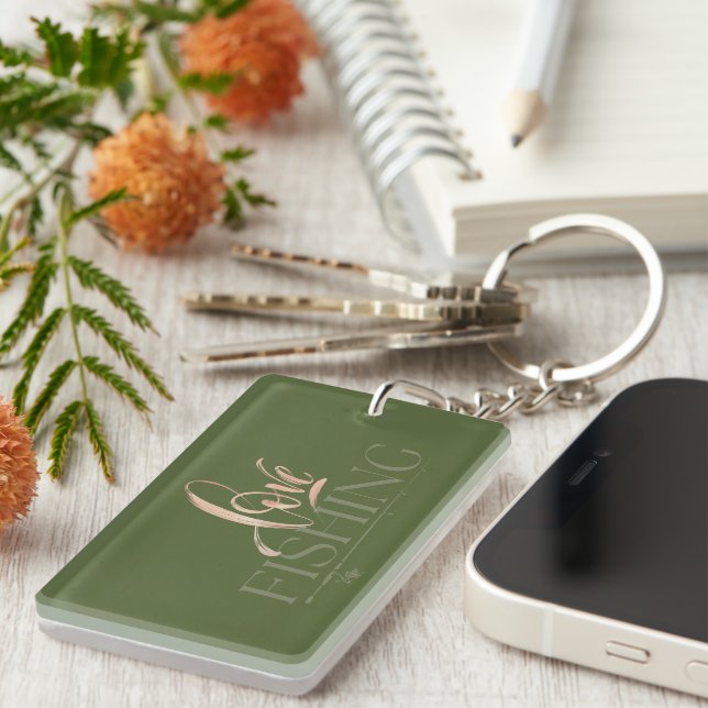 Simple design | Love fishing  Key Ring (Front Right)
