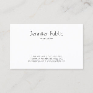 Simple Design Modern White Plain Fashionable Business Card