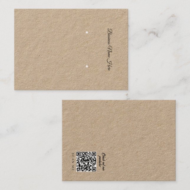 Simple Design Store Kraft Earring Display Card (Front/Back)