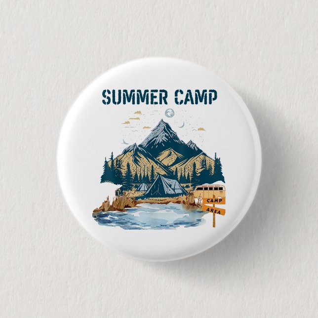Simple Design Summer Camp 3 Cm Round Badge (Front)