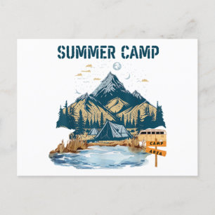 Simple Design Summer Camp Holiday Postcard