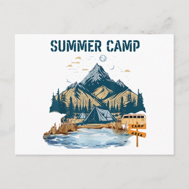 Simple Design Summer Camp Holiday Postcard (Front)
