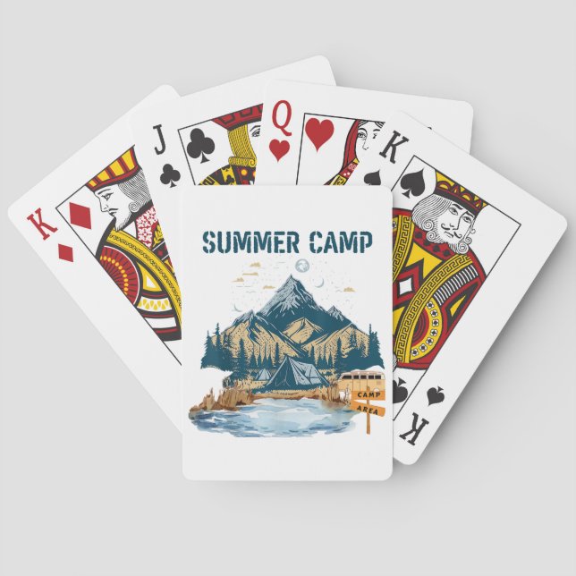 Simple Design Summer Camp Playing Cards (Back)
