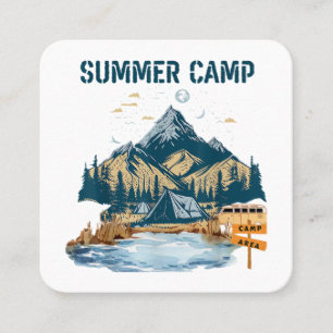 Simple Design Summer Camp Square Business Card