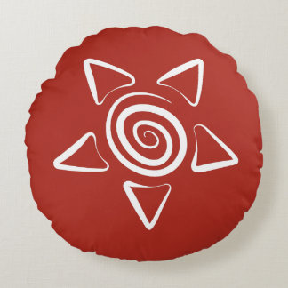 Simple Designed Red Colour Round Cushion