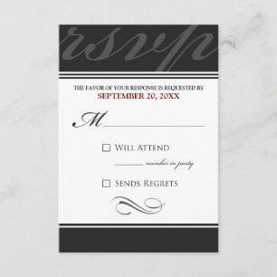 Simple Designer RSVP Card (ebony)
