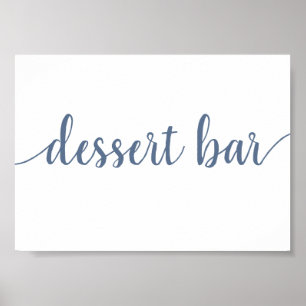 Simple Dessert Bar Dusty Blue Any Event Sign