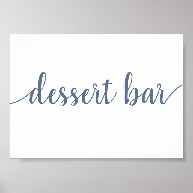 Simple Dessert Bar | Dusty Blue Any Event Sign (Front)