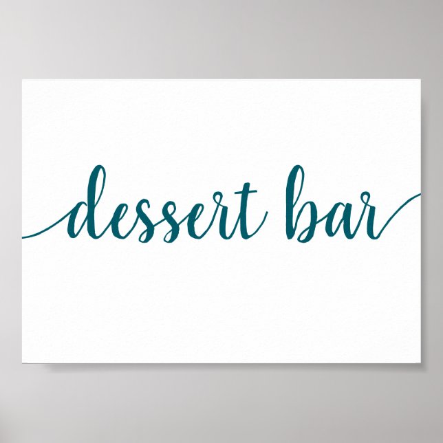 Simple Dessert Bar | Teal Aqua Any Event Sign (Front)