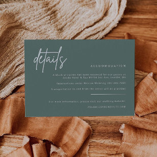 Simple Details Wedding Invitation Enclosure Card 