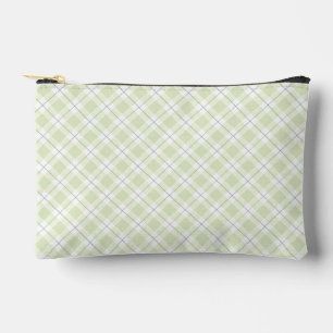 Simple Diagonal Plaid in Greens Accessory Pouch