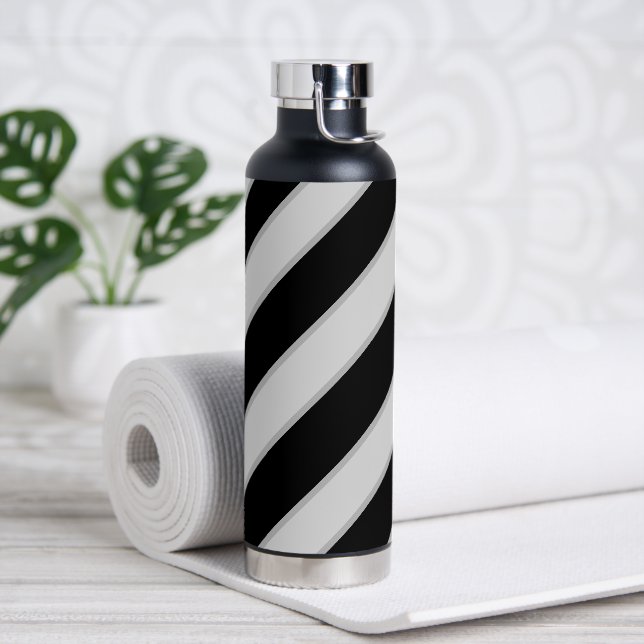 Simple Diagonal Stripes Water Bottle (Yoga)