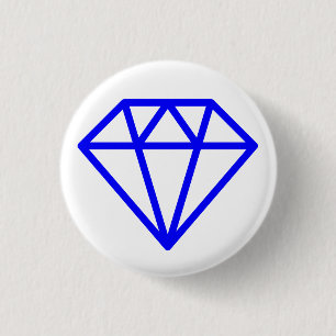 Simple Diamond - Blue on White 3 Cm Round Badge