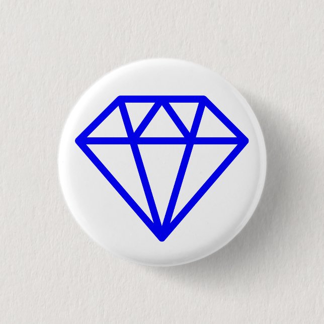 Simple Diamond - Blue on White 3 Cm Round Badge (Front)