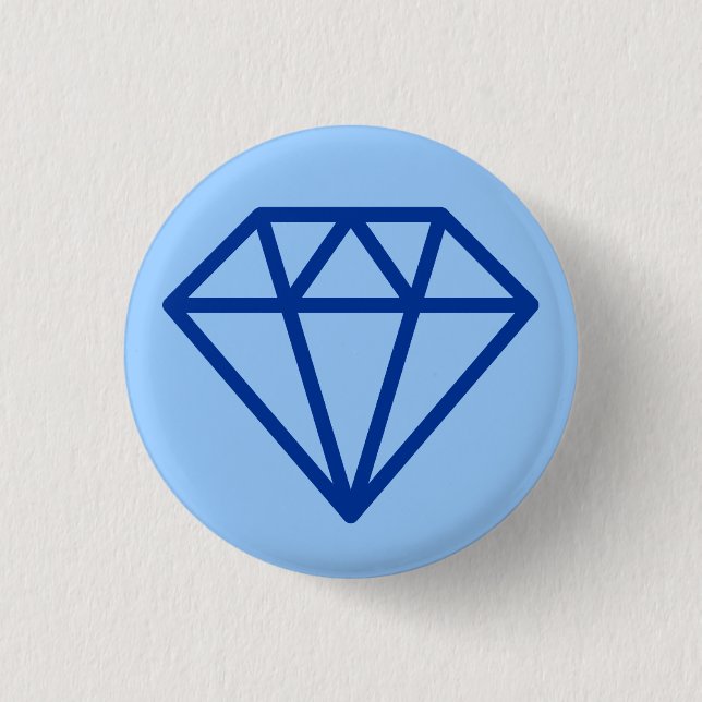 Simple Diamond - Navy on Pale Blue 3 Cm Round Badge (Front)
